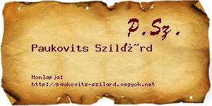 Paukovits Szilárd névjegykártya